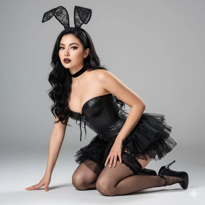 Surrealist Gothic Rabbit Studio Portrait